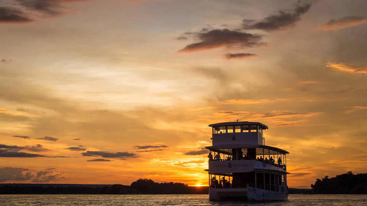 African Queen sunset cruise on the Zambezi River